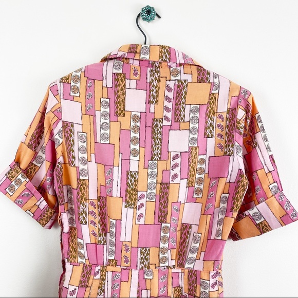 ❌SOLD❌VTG 60s Handmade Novelty Print House Dress - Picture 10 of 11